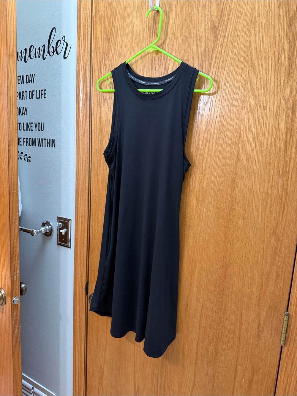 Women's Black Sleeveless A-Line Dress - Versatile Everyday Wear